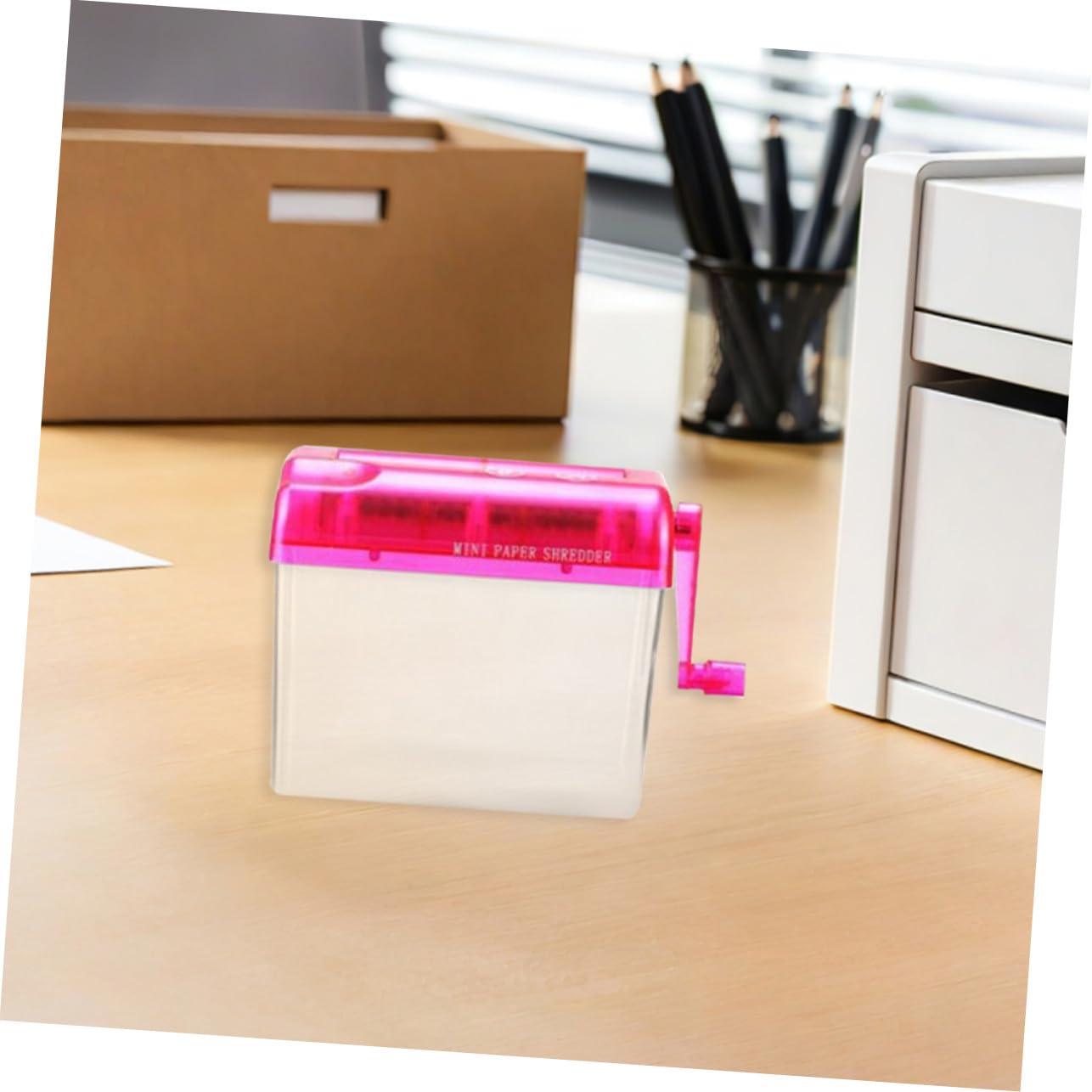 2 Pezzi Mini Distruggi Documenti Manuale Taglierina Carta Portatile per Casa e Ufficio Trituratore Manuale Sicuro per Documenti Sensibili Compatto per Scrivania