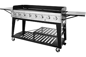 Royal Gourmet 8-Burner Gas Grill, 104,000 BTU Liquid Propane Grill, Independently Controlled...