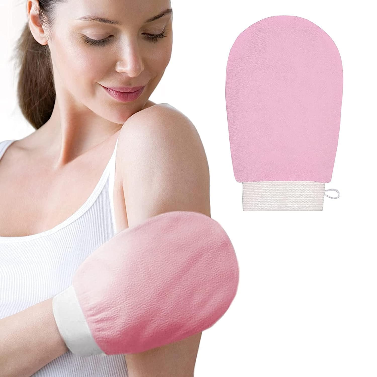 2 In 1 Exfoliating & Microfiber Gloves | Hand Mitt Body Scrubber For Bath Shower/Spa | Dead Skin/Tan Removal | Deep Cleaning Gloves For Soft Skin (Multicolor)-image-40