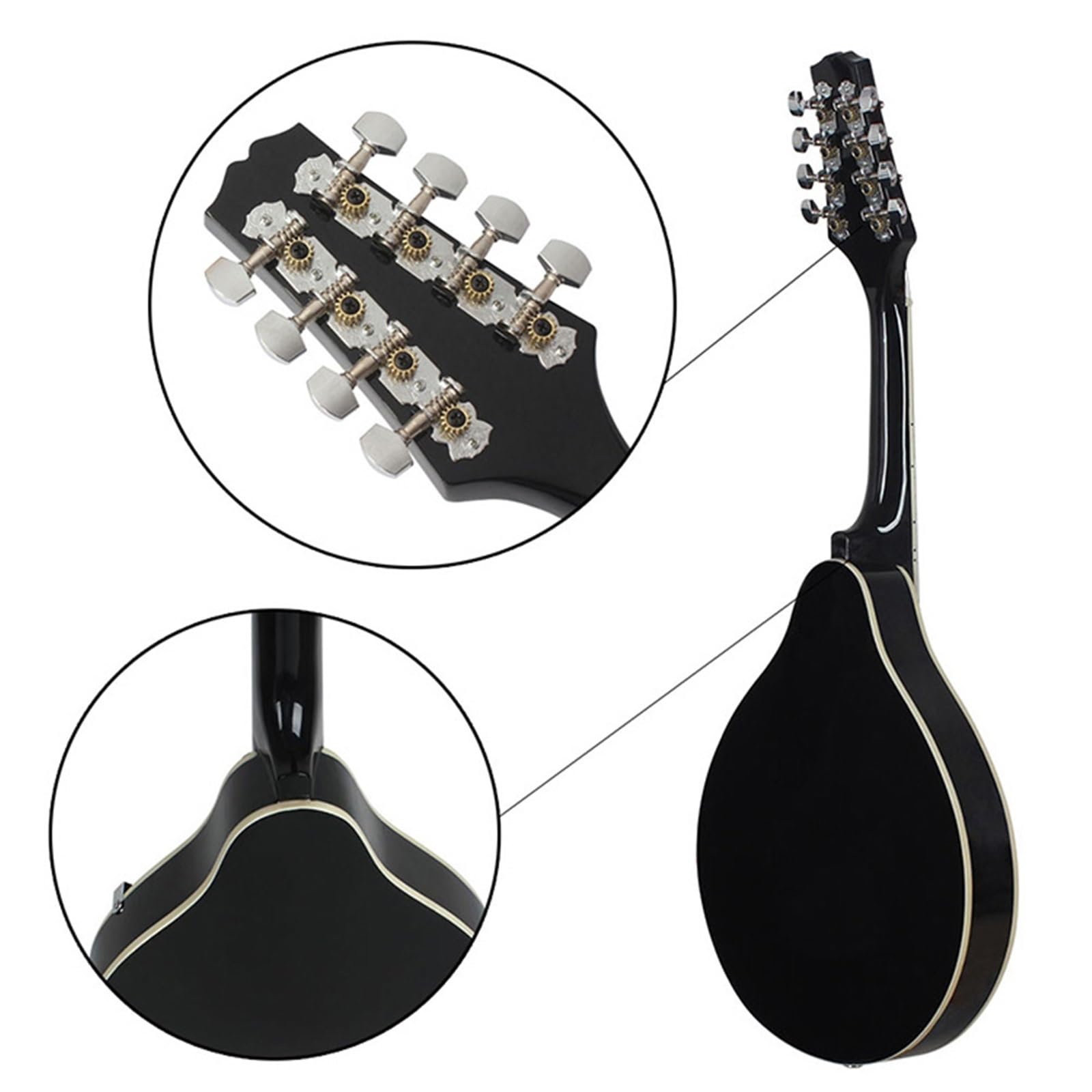 Mandoline Instrument 8-saitiges Mandolineninstrument Klavier Anfänger Übungsmandoline Professioneller Leistungstyp Mit Instrumentenzubehör