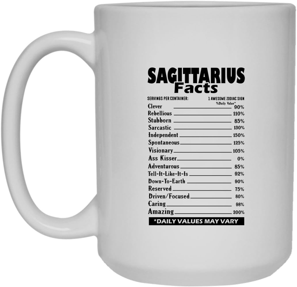Sagittarius White Coffee Mug - Sagittarius Tea Cup, Mugs Ceramic 15oz Cool Design Gift For Friend, Family (White Mug 15oz)