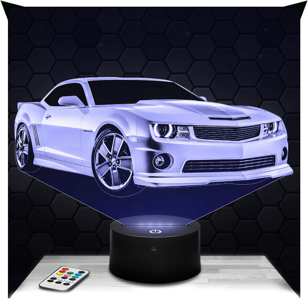 Lampephoto.fr - 3D Lamp Cam ARO American Car, Touch LED Night Light, 3D Hologram Effect, Christmas Birthday Gift Idea for Men, Bedroom Decoration Object — image 1