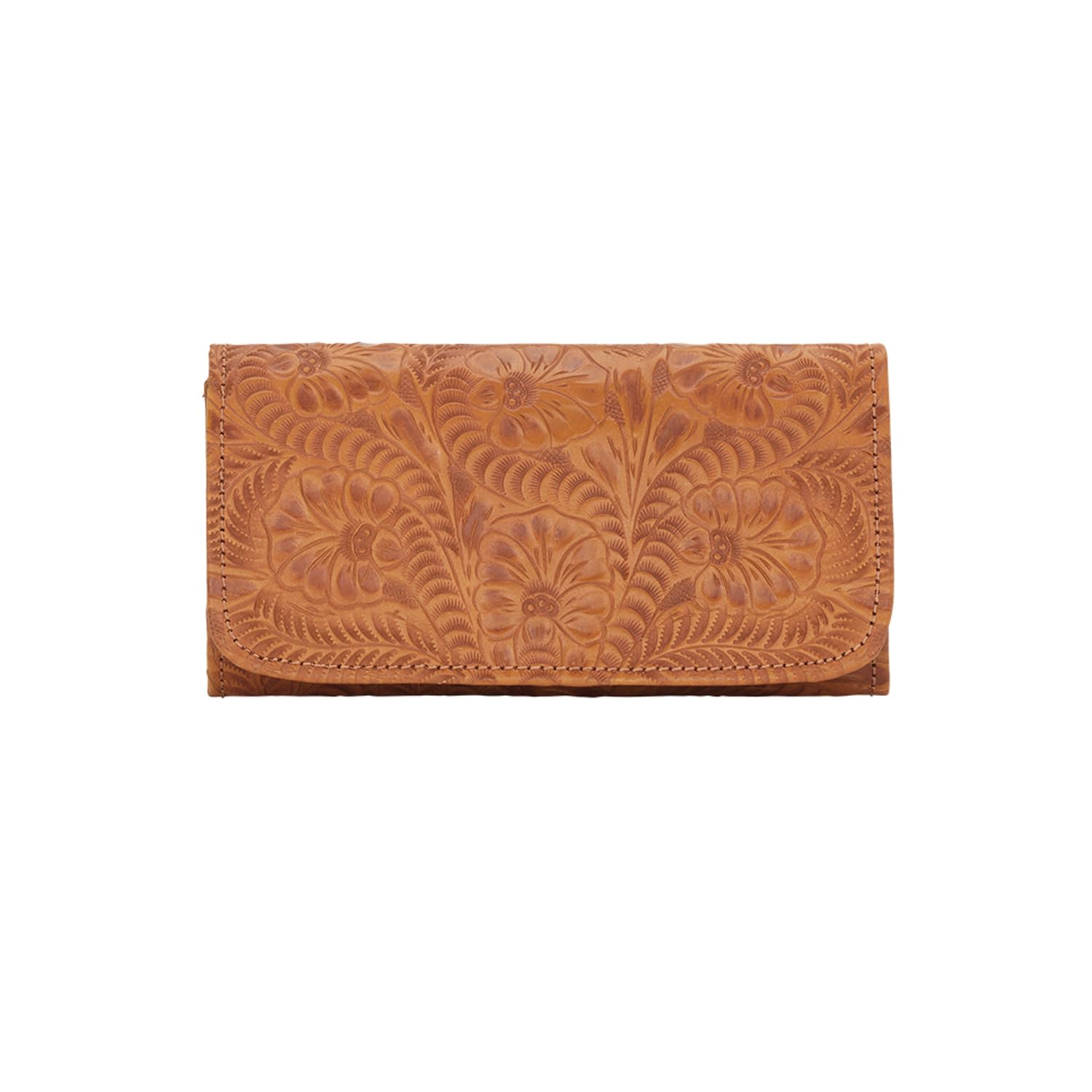 Women's Tri-Fold Leather Wallet Billfold for Women (Tan)