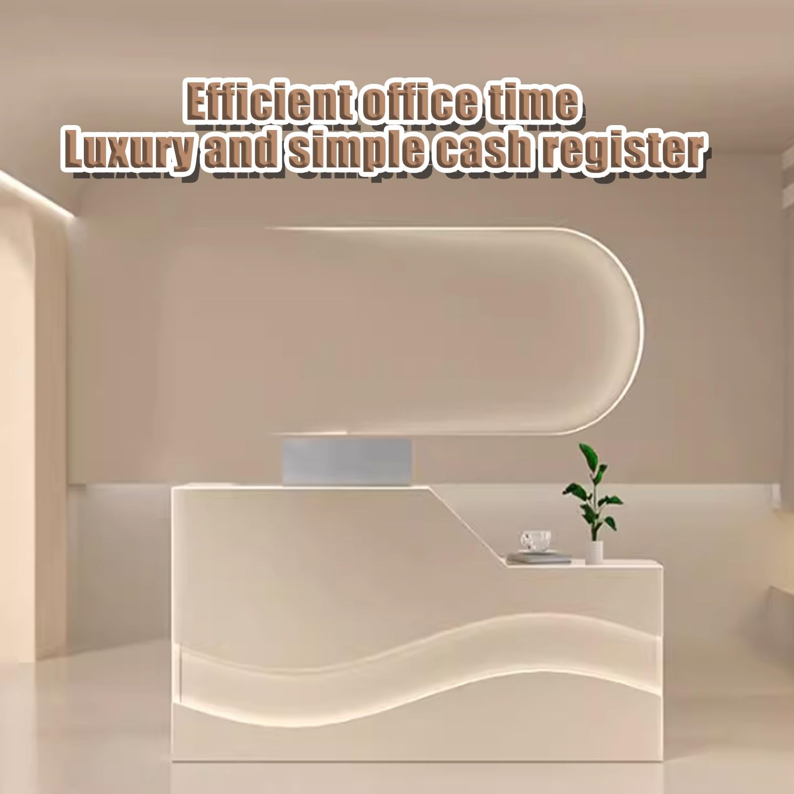 Moderno banco reception con cassetti Elegante bancone cassa per saloni e uffici Design elegante piedistallo per centri estetici e negozi (bianco, 140 cm)