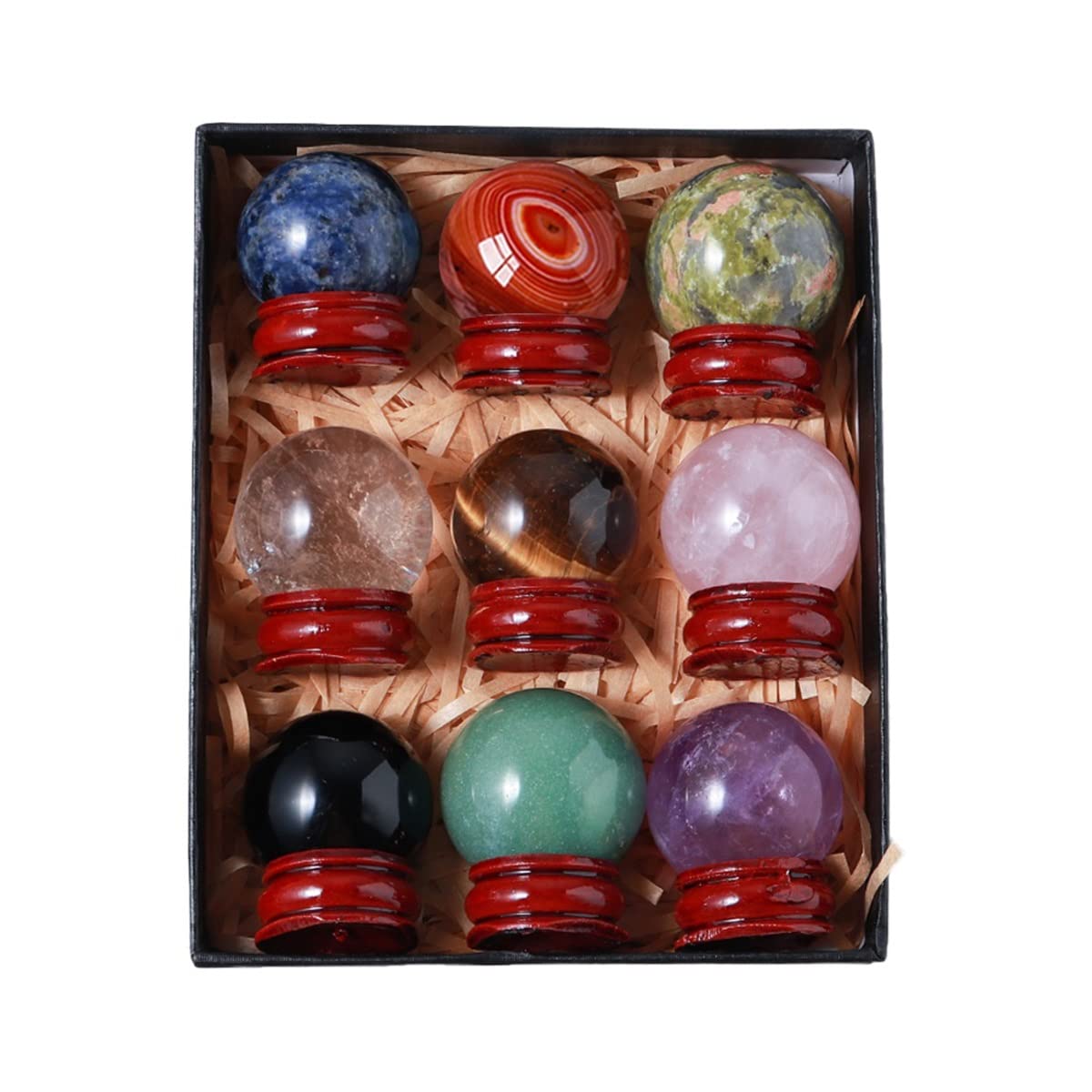 Bola de cristal de amatista para salon y despacho set de esferas de cuarzo decorativas