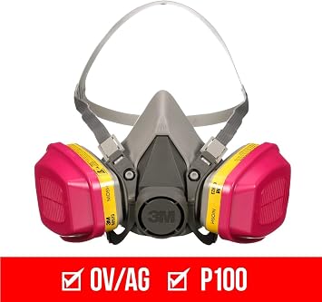 3M Multi-Purpose Reusable Respirator 62023, OV/AG/P100, Medium