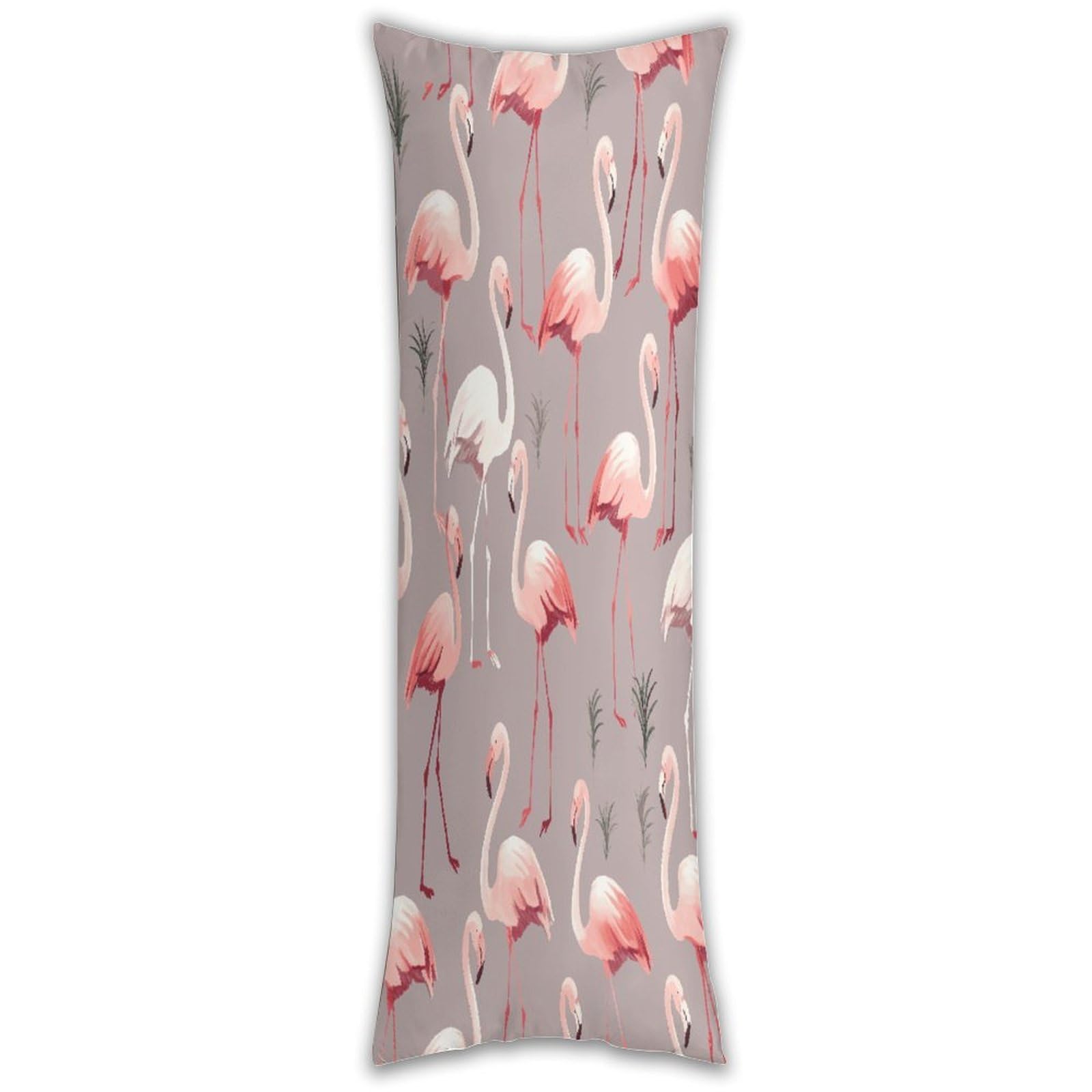 Pink Flamingo Pattern Long Pillow Case with Zipper Ultra Soft Microfiber Long Pillow Cover Breathable Body Pillow Protector Soft Wrinkle Pillowcase for Bed Sofa Bedroom 53 X 19 in