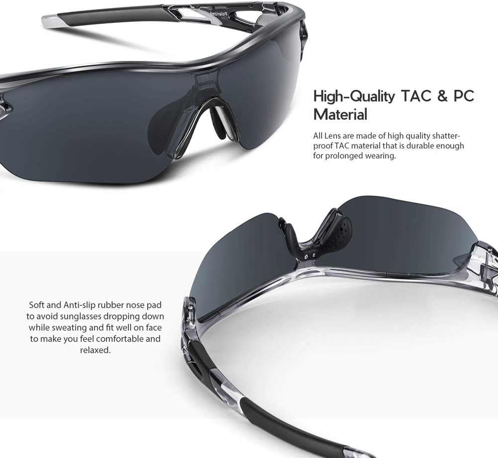 BEACOOL Polarized Sports Sunglasses for Men Women Youth Baseball Cycling Running Driving Fishing Golf Motorcycle TAC Glasses - Image 3