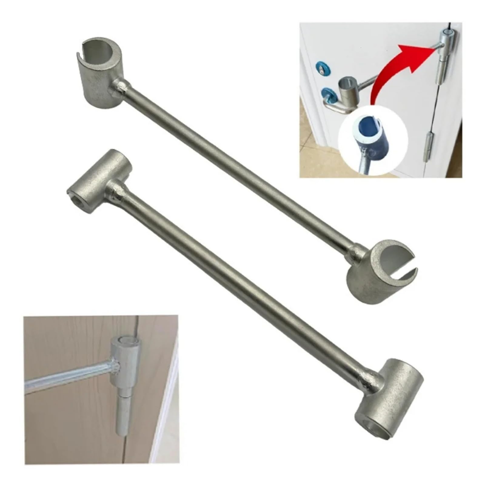 Llave de ajuste de bisagra de doble cabeza, llave de acero para ahorro de mano de obra para puertas y muebles, kit de herramientas de reparación (2 piezas)