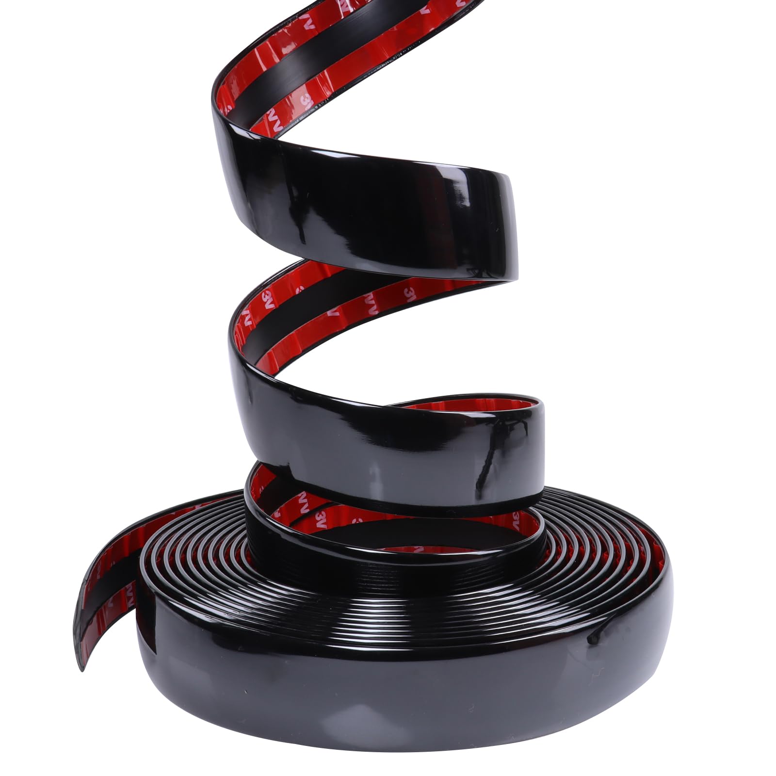 Moulure décorative pour voiture, 7,6 m de large, 2,5 cm de large, bande décorative noire pour carrosserie, portière, fenêtre latérale (autocollante) de 25 mm de large