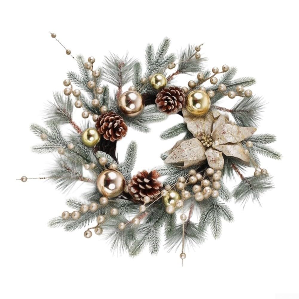 para corona de Navidad Artificial 50cm con Bolas para champagne