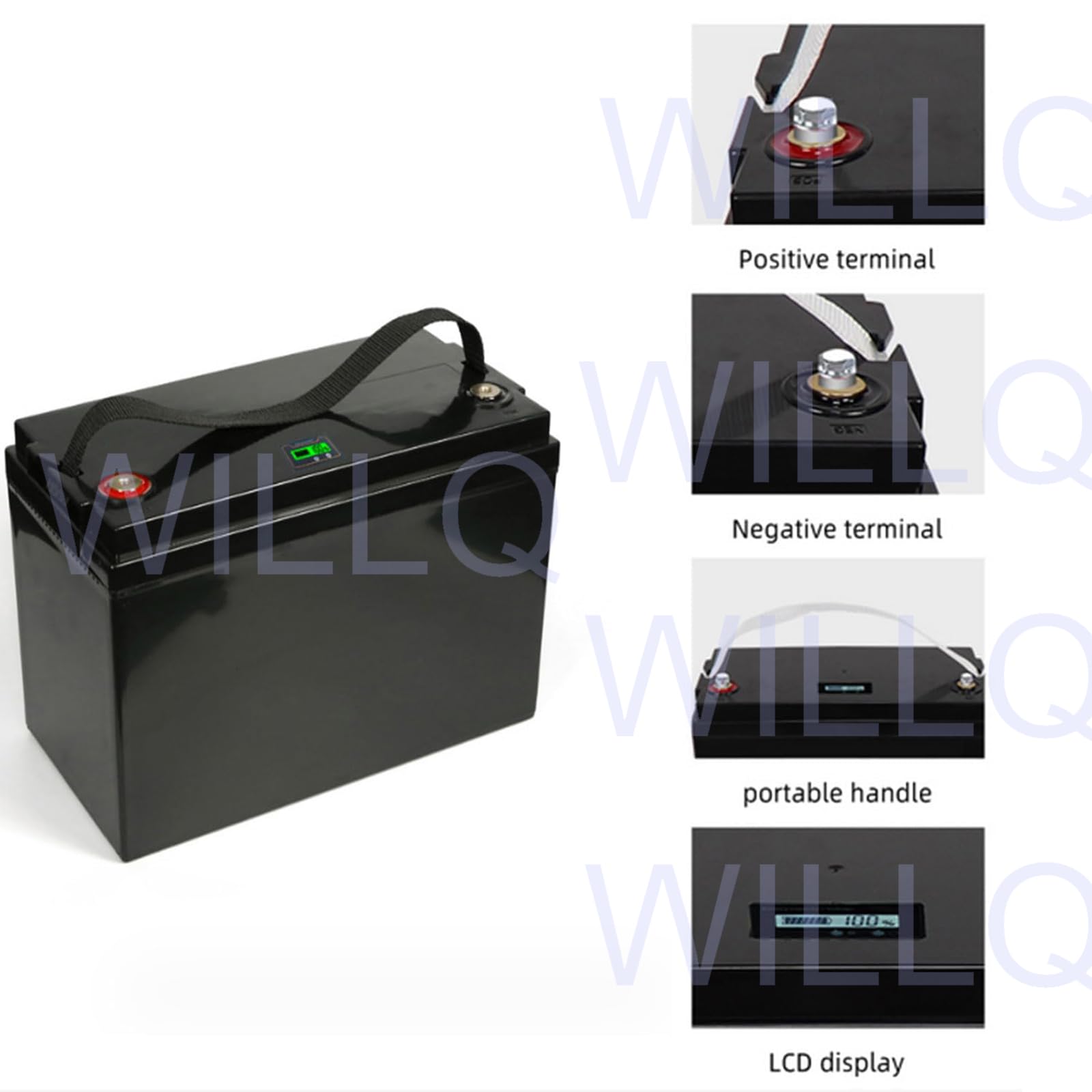 Bateria litowa 12V 100Ah LiFePO4 50A BMS 2000+ Bateria litowo-żelazowo-fosforanowa o głębokim cyklu z cyfrowym wyświetlaczem do akumulatora zapasowego do pojazdu kempingowego