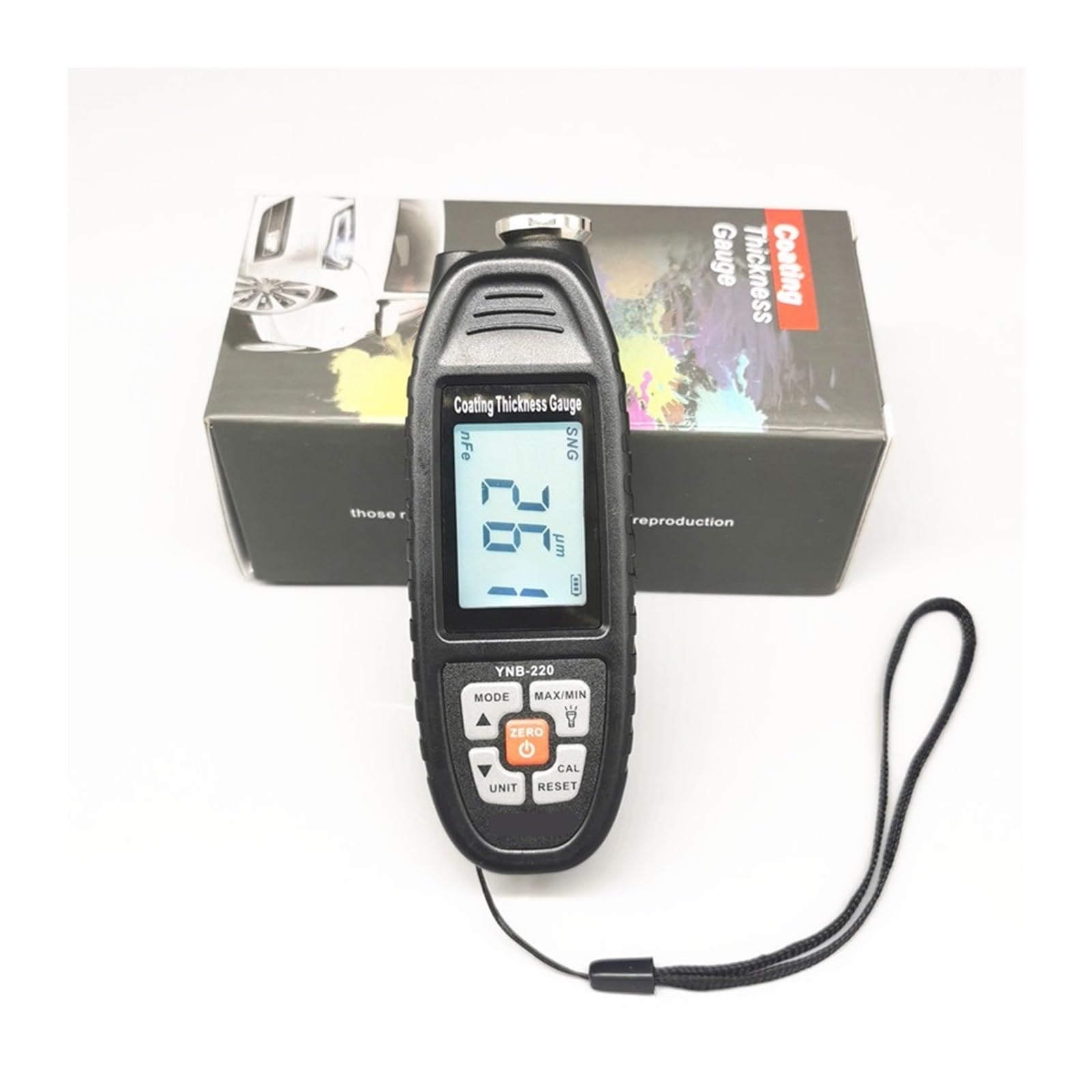 LNHHG Paint Thickness Gauge, Backlight Car Paint Tester Thickness Meter Coating Gauge 0-1500um