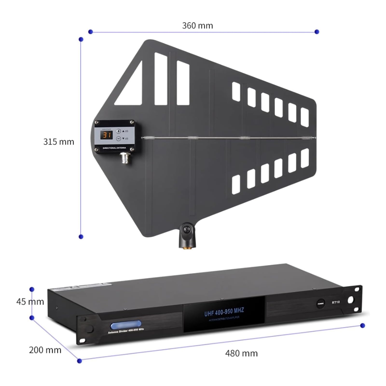 Amplificatore di Segnale per Microfono a 8 Canali, Processore Audio Digitale 4 Ingressi/8 Uscite, Copre La Gamma di Frequenza 400-950 MHz, USB, WiFi E RS485/232, per Palcoscenici
