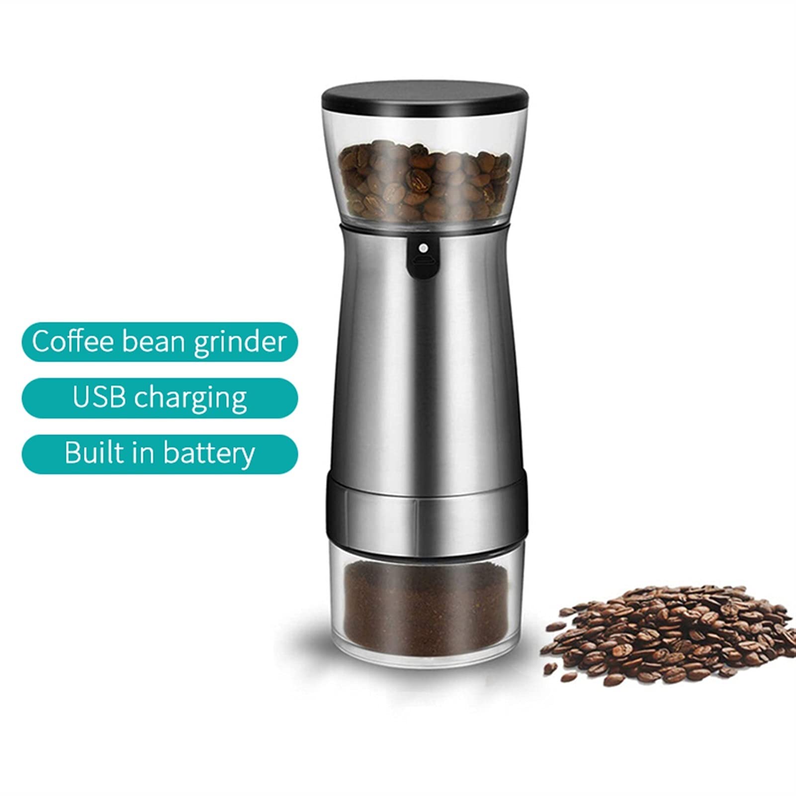 Młynek do pieprzu Młynek do pieprzu - USB akumulator młynek do kawy młynek przenośny elektryczny urządzenie do mielenia pieprzu domowe akcesoria kuchenne blender pieprzowy