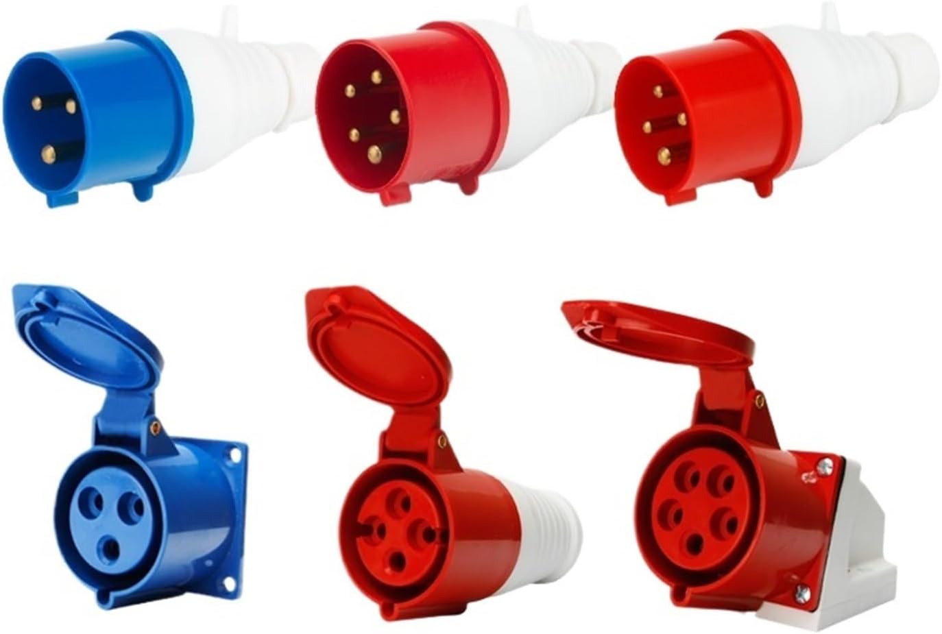 1個の産業用プラグとソケット防水コネクタ16A / 32A 3ピン4ピン5ピンIP44接続壁マウントソケット