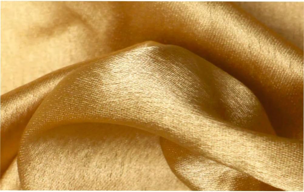 Solid Satin Fabric by The Yard, Silky & Shiny Sewing Fabric for Satin Scarf, Dresses, Garments, DIY Wedding Decor, Home Decor, Seamless Material (White, 3 Yard)
