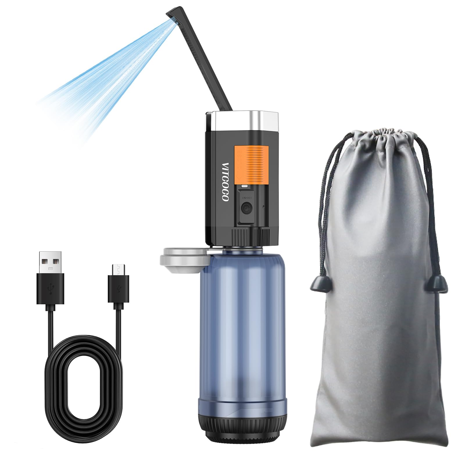 Bidet przenośny 200 ml x 2, elektryczny bidet akumulatorowy, prysznic intymny, przenośna toaleta z prysznicem, niezbędny po porodzie(czarny)