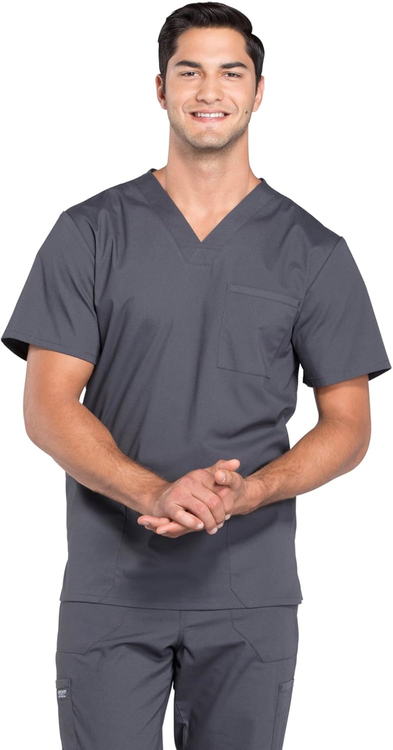 Workwear Professionals Men Scrubs Top V-Neck WW695: Clothing, Shoes & Jewelry