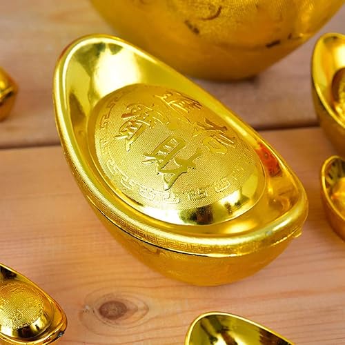 Miniatura 7 de PRETYZOOM Adorno de lingote de dinero de la suerte, adorno decorativo de Feng Shui, adorno de lingote de juguete decorativo para salas de casa,