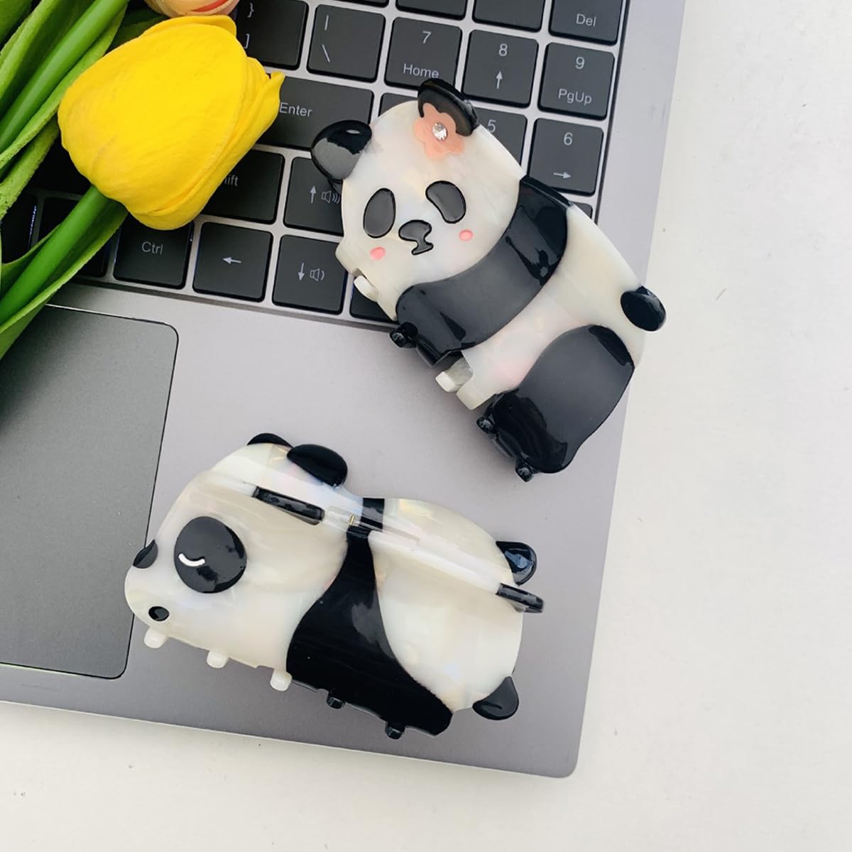 Girl Panda Hair Clip,Acetate Hair Clip,Small Claw Clip for Women, 1 Count (Pack of 1) - Image 3