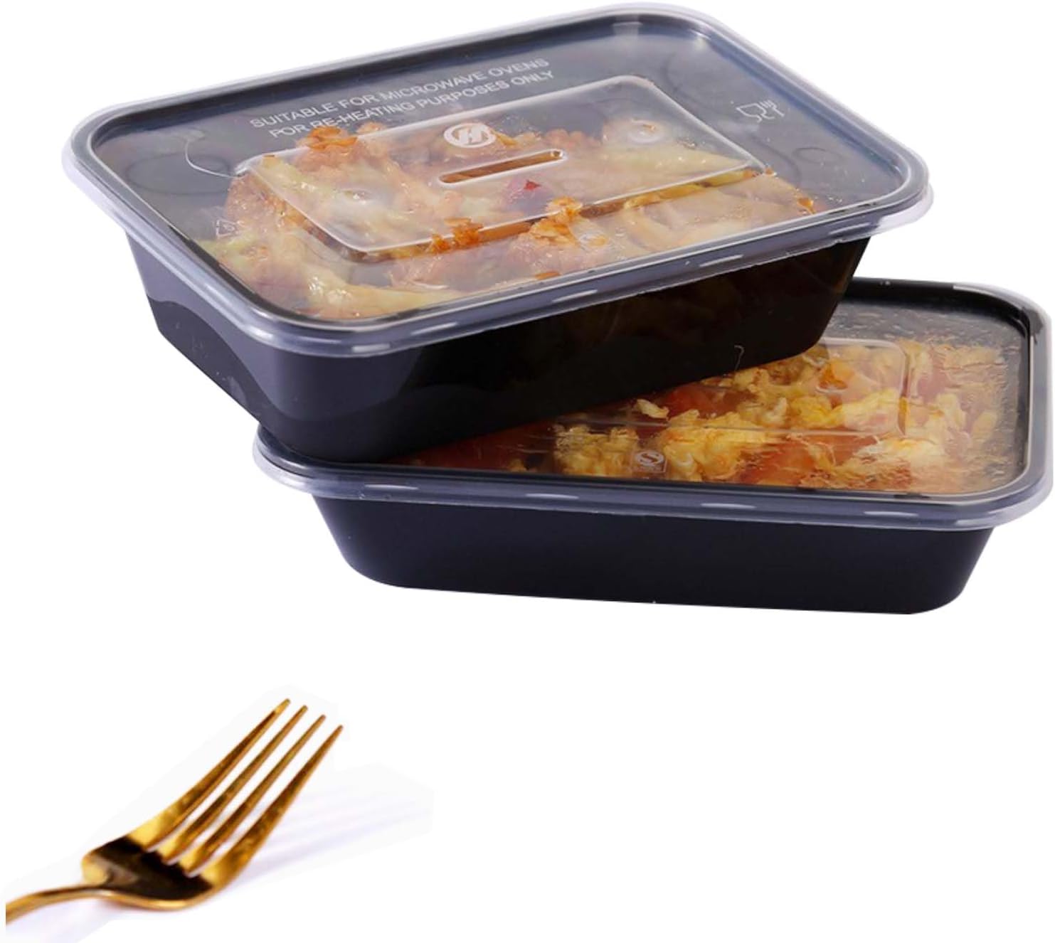 100pc 24 oz square meal prep containers with lids ,disposable to go food containers,Plastic take out food containers With Lid, Reusable food storage containers ，Microwave Freezer Dishwasher Safe - Image 4