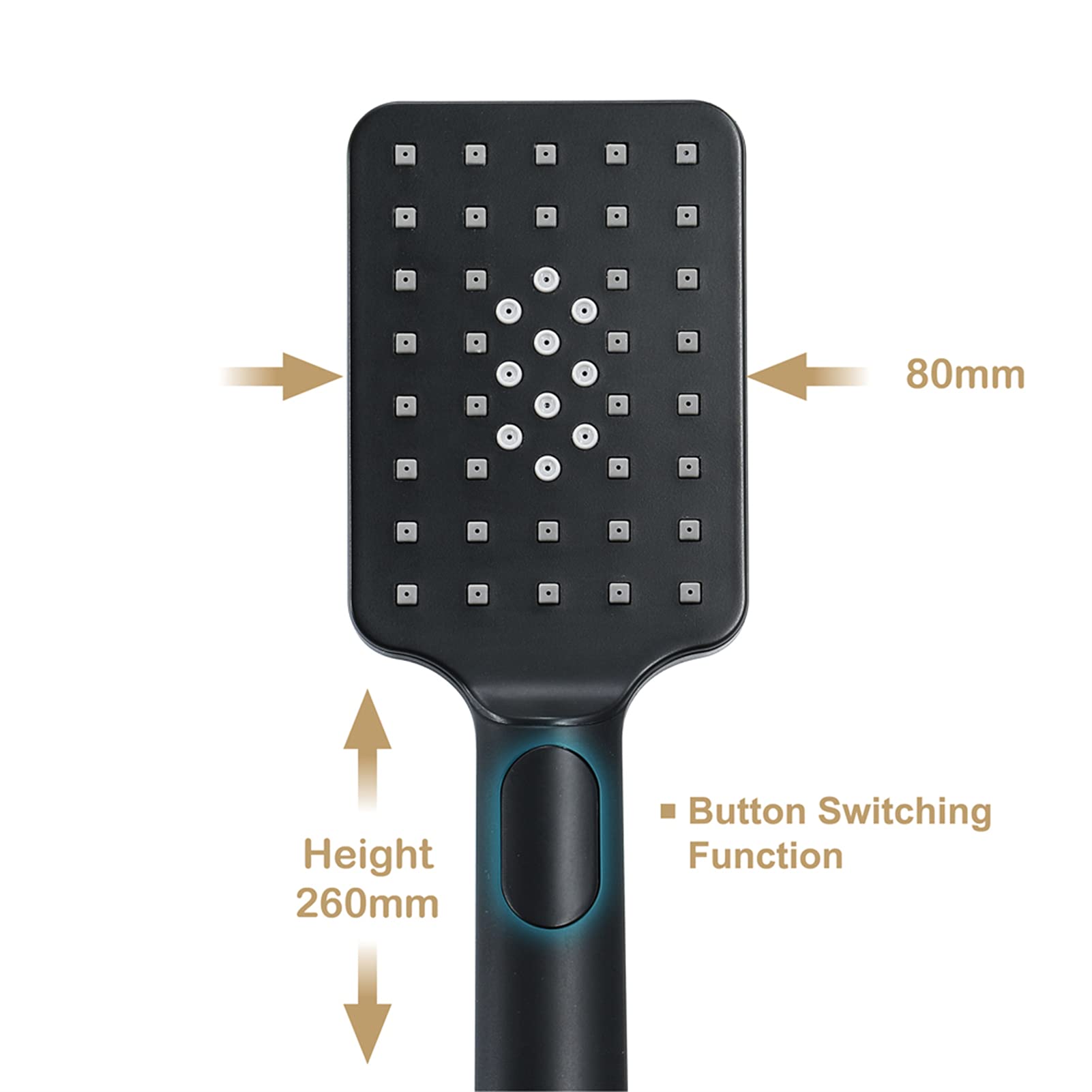 Soffione doccia nero, doccetta a risparmio idrico 3 funzioni in ABS, soffione doccia ad alta pressione con flessibile doccia, staffa regolabile, set soffione doccia a mano