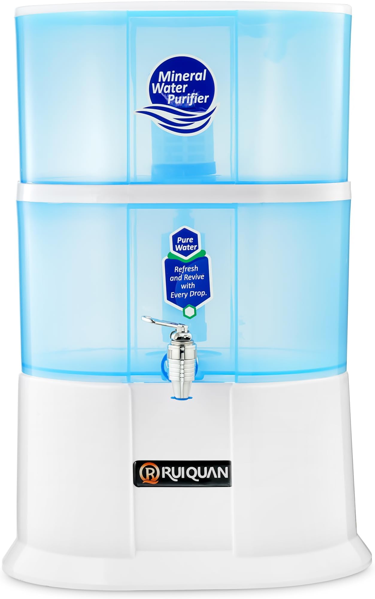 Ruiquan Gravity Water Purifier White 20L Storage & UF Technology Based non electric water