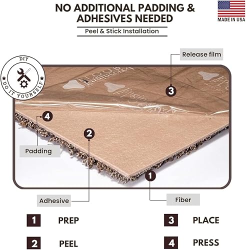 Miniatura 3 de Smart Squares in A Snap Premium - Azulejos de alfombra fabricados en los Estados Unidos, 8 x 8 pulgadas, acolchado suave, aspecto sin costuras,