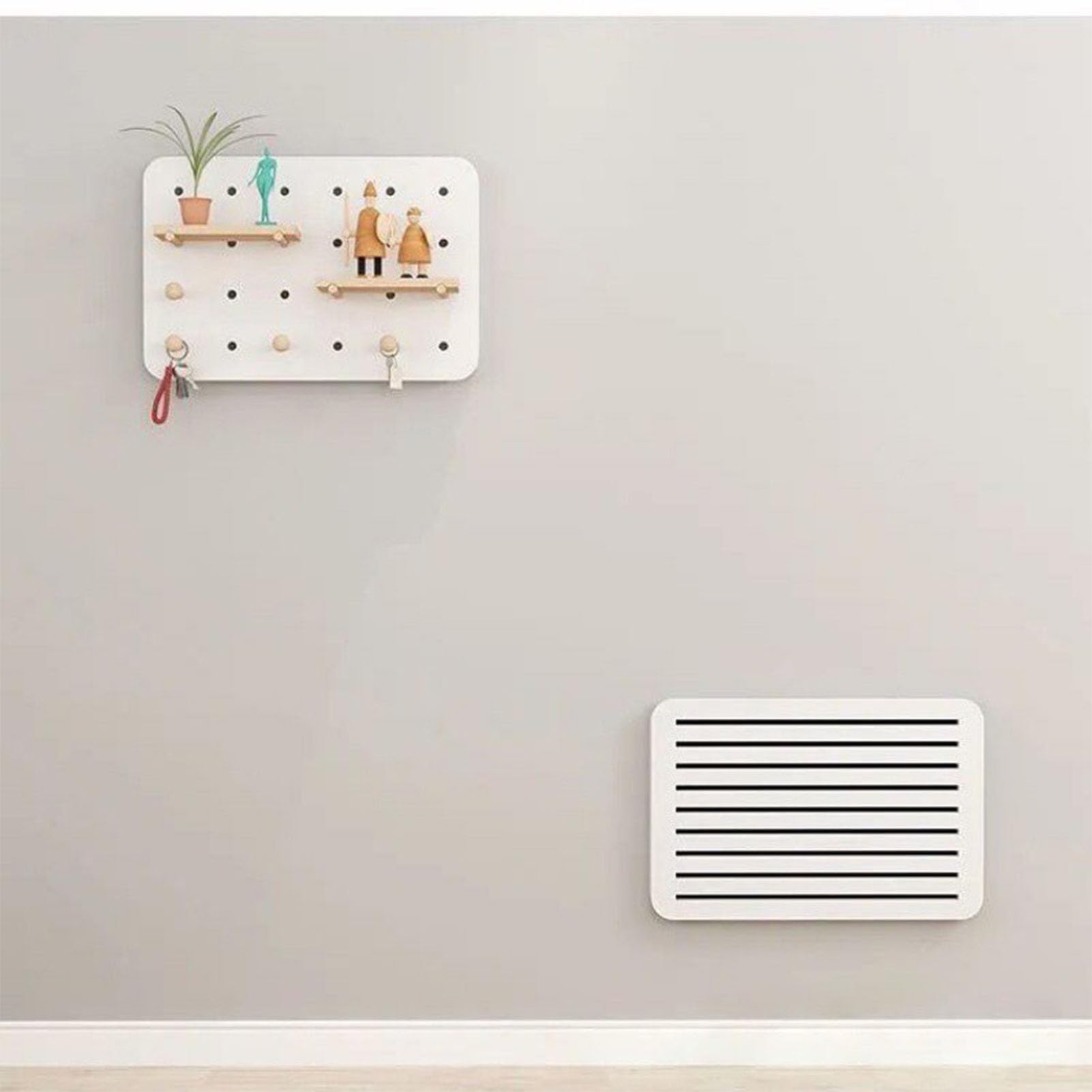 Zählerschrank Verkleidung aus Holz Dekorative Abdeckung für Stromzählerbox und Sicherungskasten Kindersichere Stromkasten Abdeckung zum Verstecken Hässlicher White 45x35cm