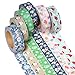 ARTIT Washi Tape Christmas Edition Set 6 Extra Long (33 Feet, 0.6 Inch Wide) Decorative Rolls Craft Duct Masking Tapes Collection Scrapbooking Holiday DIY Gift Wrap Patterned Solid Sticky Adhesive