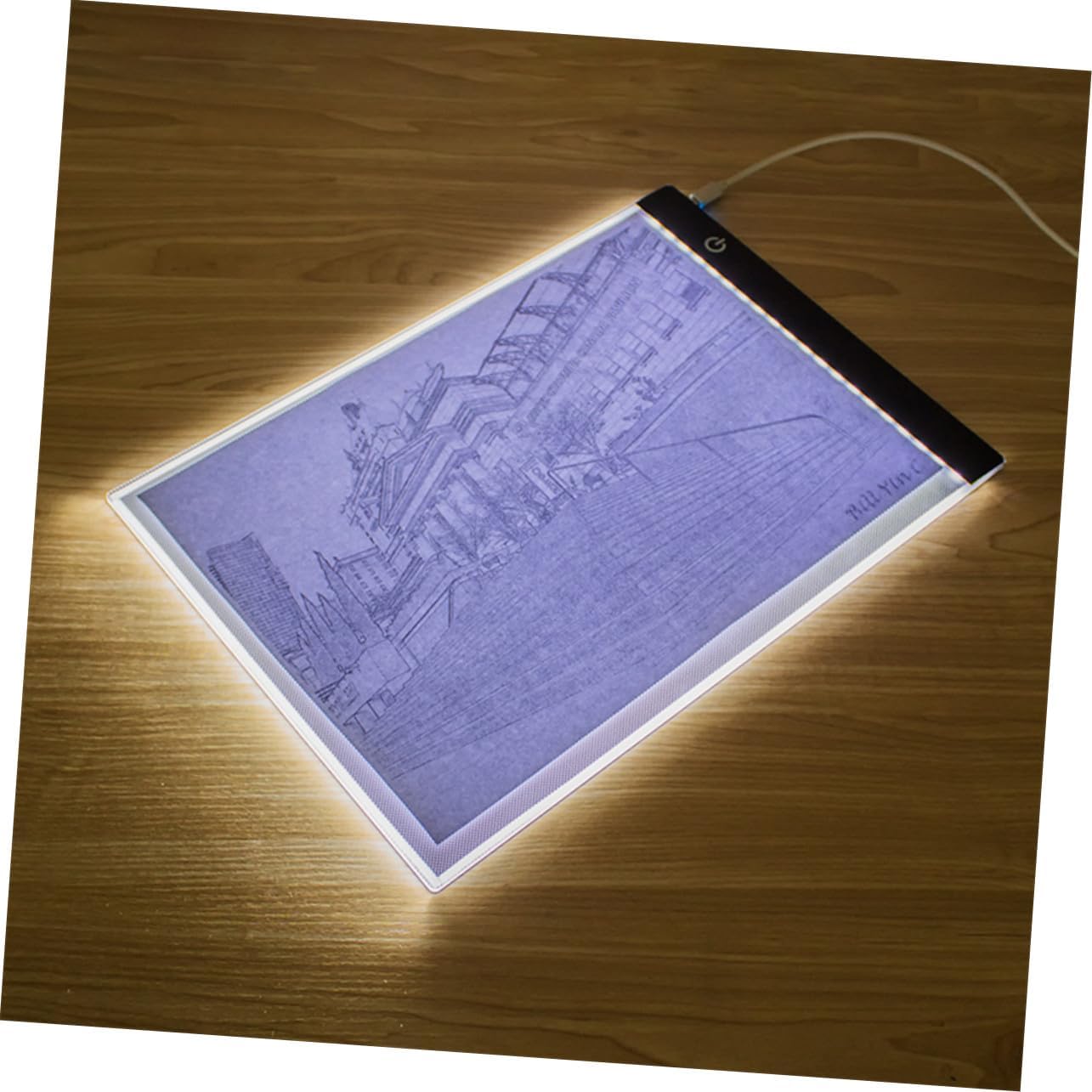 ULDIGI LED Copy Board Ultra-Thin USB-Powered Tracing Desk Light Box for Drawing and Painting Portable Stylish Copy Plate with Cord Vision-Friendly No Flicker LED Writing Board