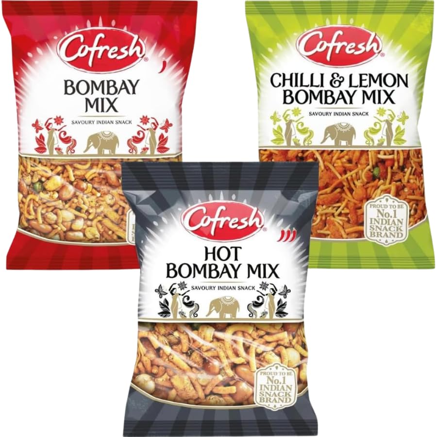 Indian Snack Varieties Bundle with Cofresh Bombay Mix 325g, Chilli \u0026 Lemon Bombay  Mix 325g, and Hot Bombay Mix 325g - 3 Pack. : Amazon.co.uk: Grocery