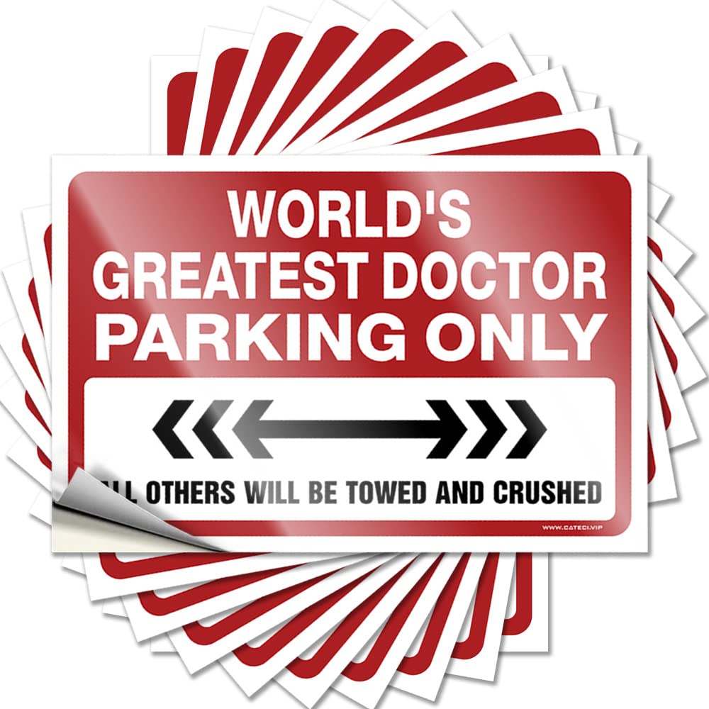 World's Greatest Doctor Parking Only Tattoos Lake Life Decor Self Adhesive | Spicy Fun Vinyl Sticker Pack for Cars(6X9CM)