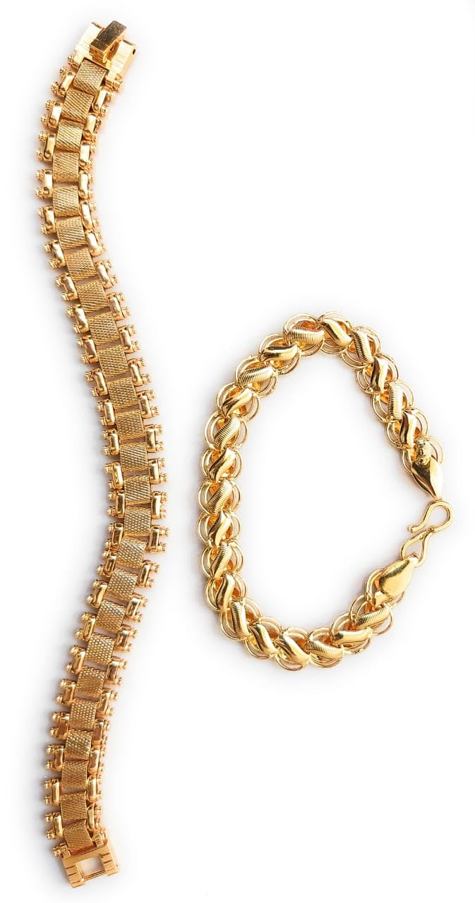 Triply9 Gold Color Metal Bracelet for man and boys (Pack of 2) (B0CYZYGC6T) Amazon Price History, Amazon Price Tracker