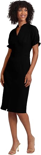 Maggy London Vestido de Mujer con Cuello de Muesca, Elegante, Ropa de Trabajo pa