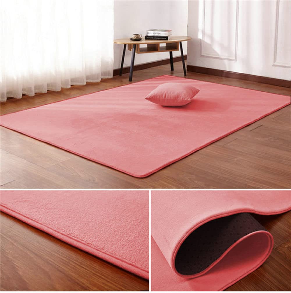 Tapis de chevet de chambre à coucher en velours corail nordique au fini rectangulaire chic