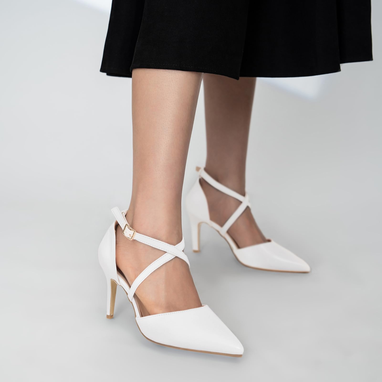 Hoefirm Damen Pumps High Heels Sexy Riemchenpumps Elegante Schuhe mit Absatz Stiletto Spangenpumps