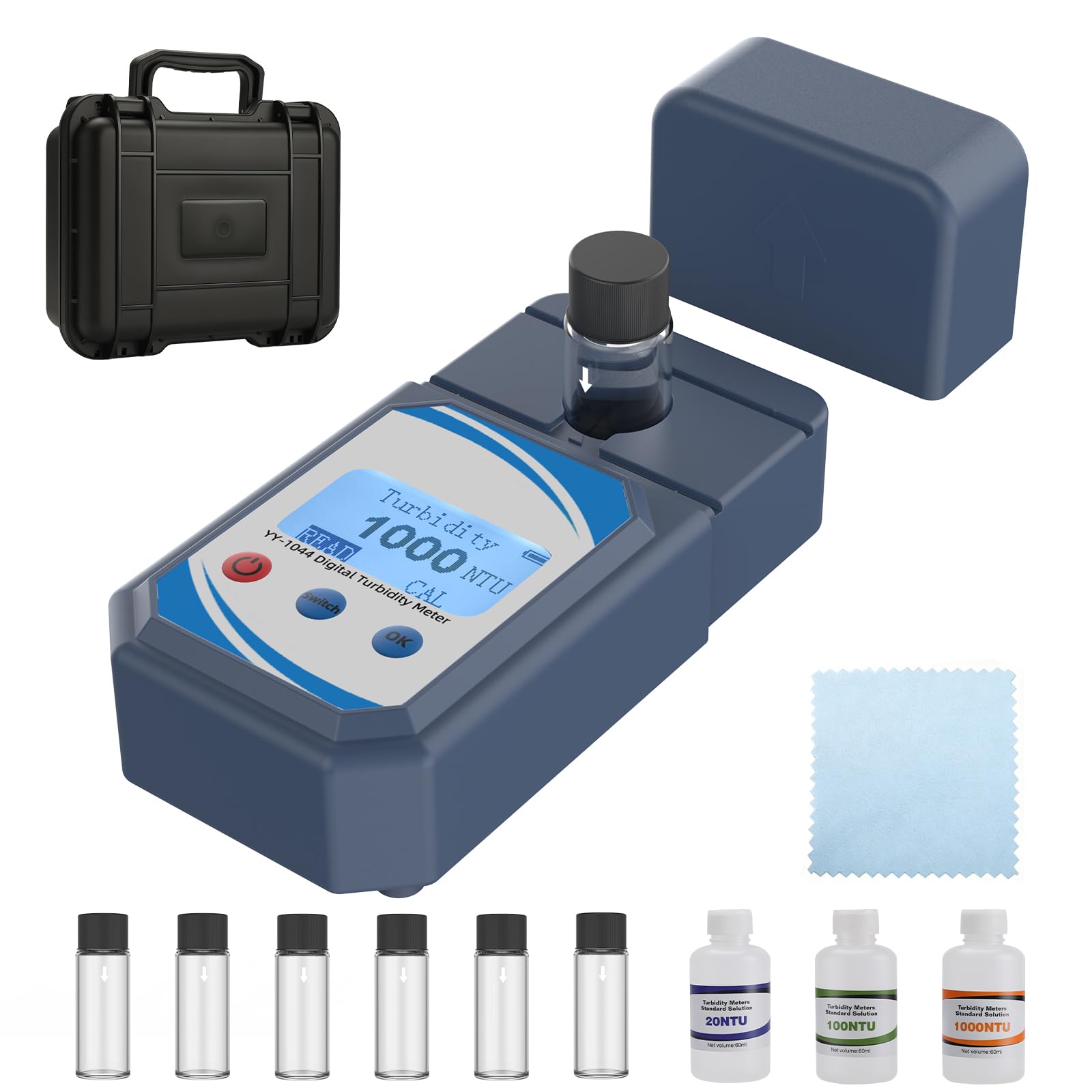 Tragbares Turbimeter, Trübungsmesser, Wasserturbimeter | 0-1000 NTU, für Landwirtschaft, Ernährung, Gastgewerbe und Wasserqualitätskontrolle