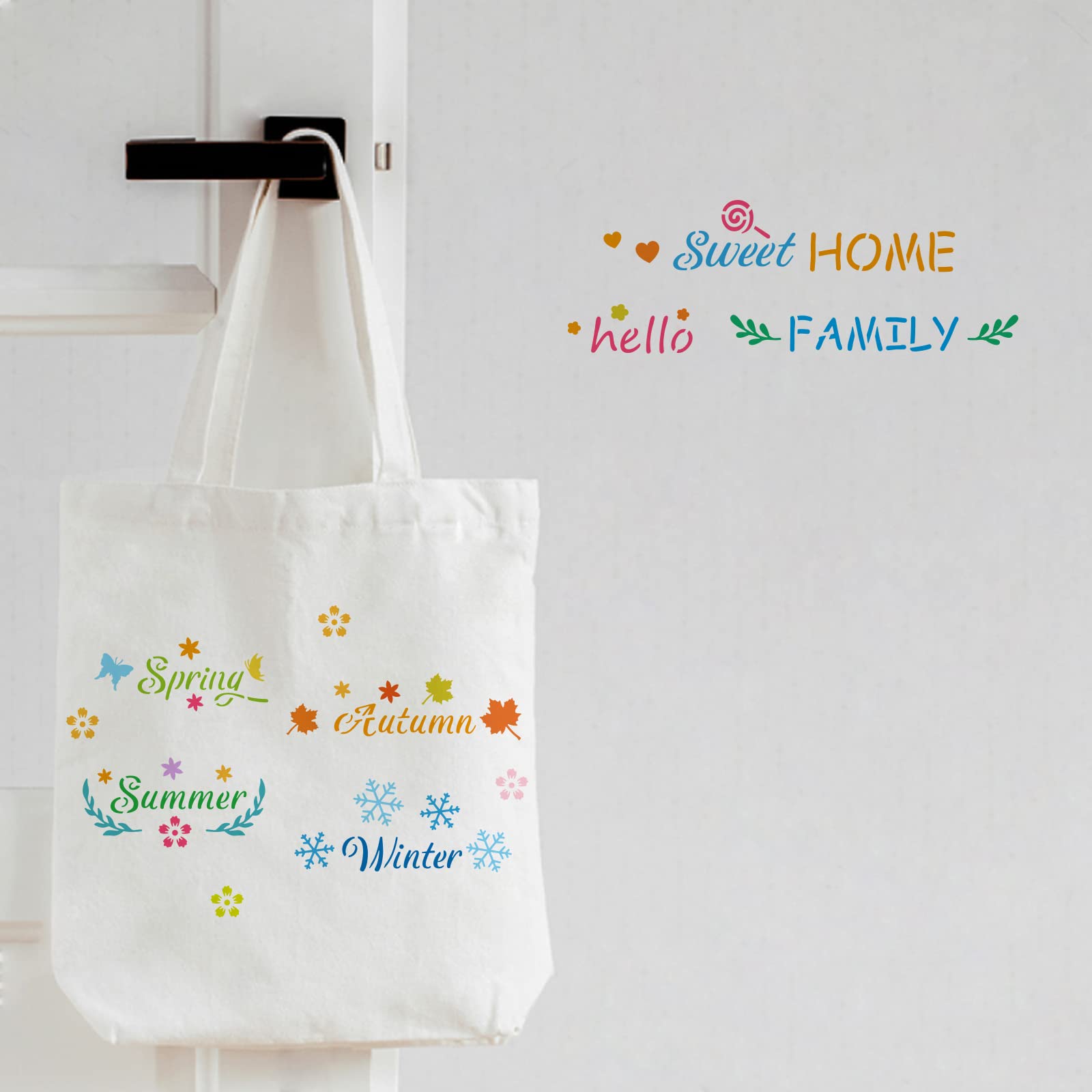 FINGERINSPIRE 4pcs Word Stencils 11.6x8.3 inch Inspirational Word Stencil for Painting Stencils with Text: Happy Birthay, Love, Imagine Life, Grateful Blessed Painting on Wood, Floor, Wall, Fabric - Image 4