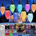 Joomer C9 Christmas String Lights, 65FT 100 LED Color Changing RGB Christmas Tree Lights Connectable Remote Control Outdoor Waterproof for Christmas Decoration