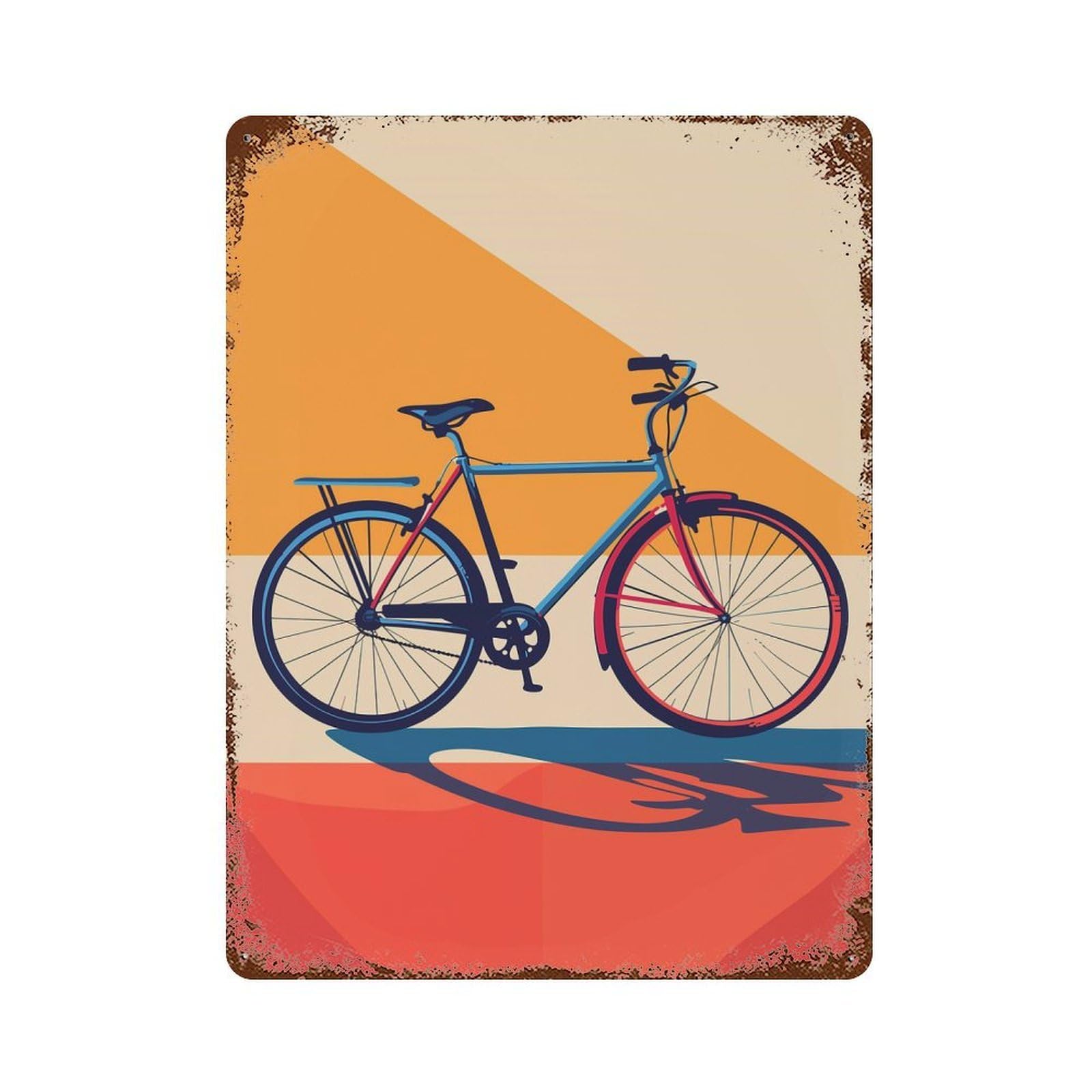 Vintage Bicycle Retro Metal Sign 15.7"x11.8", Rustic Home Decor for Garage, Pub Or Kitchen