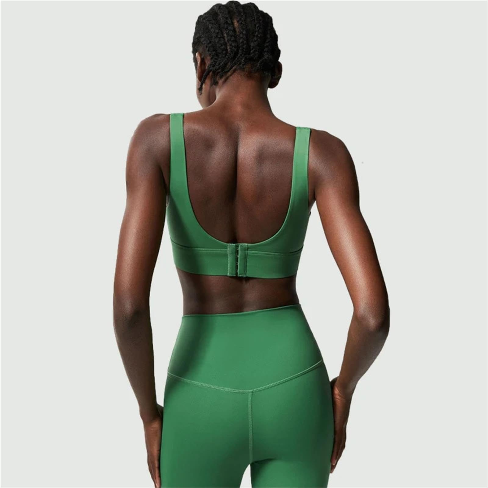 Set da Yoga Fitness in Due Pezzi Donna Elasticizzato in Tinta Unita