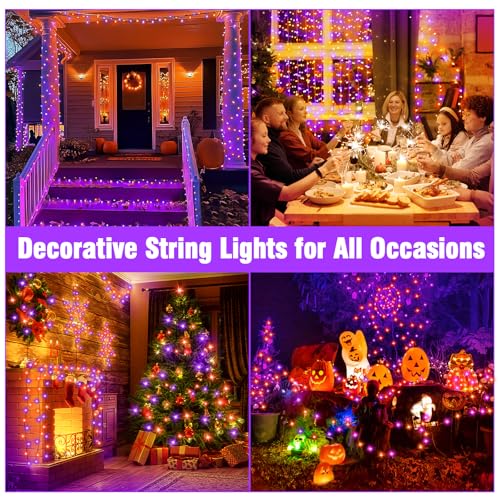 Nisocy 100FT Purple Orange Halloween String Lights - Image 5