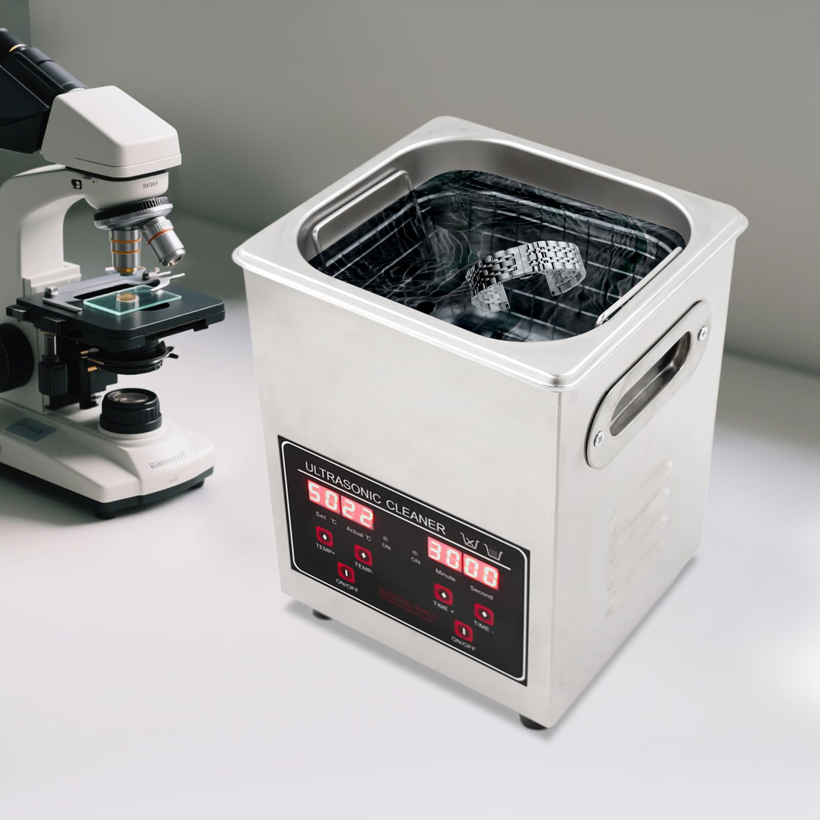 Ultraschallreiniger 40kHz 2L Edelstahl Reinigungsmaschine mit Heizung und