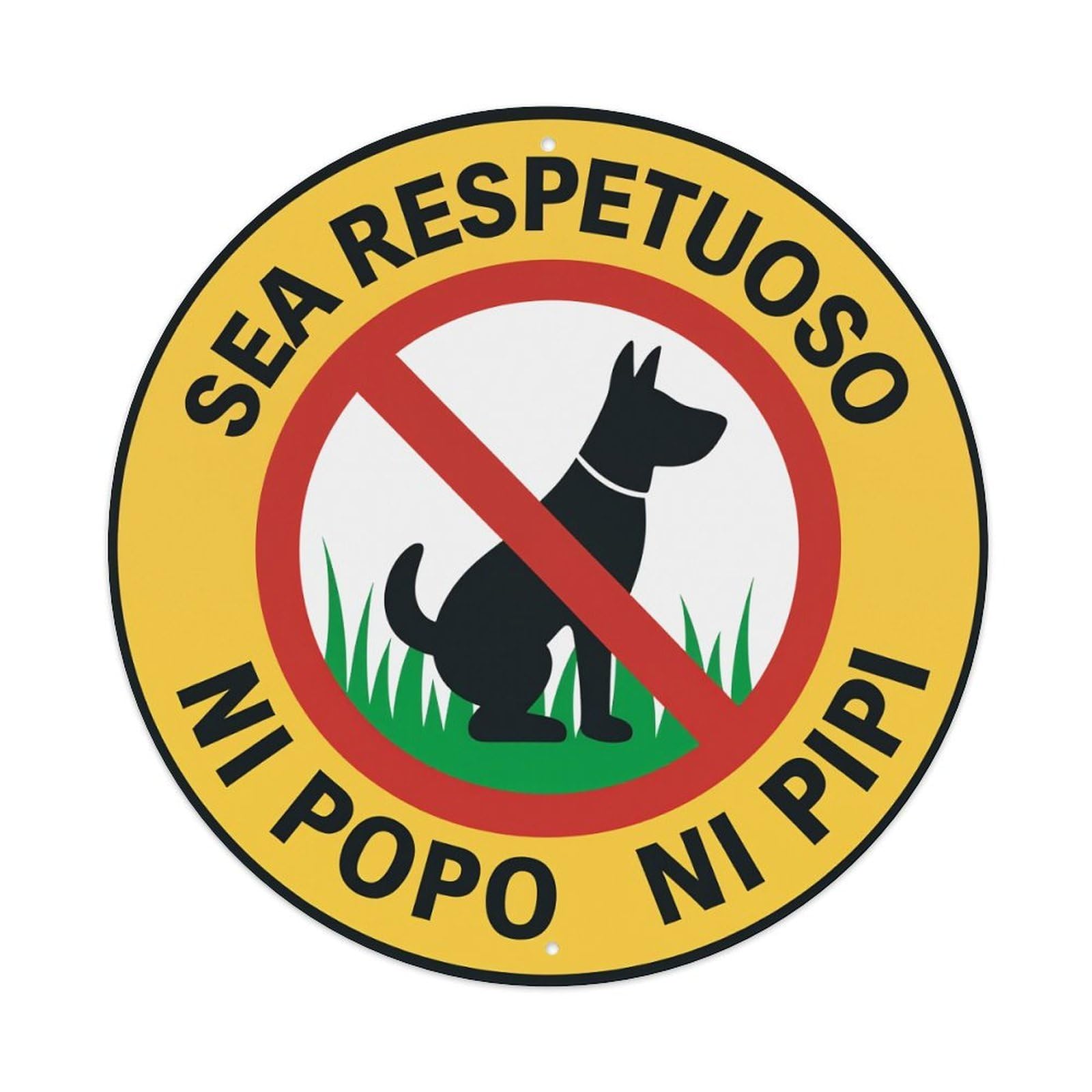 Be Respectful No Poop No Pee Metal Tin Sign Plaque