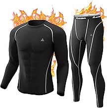 Mens Thermal Underwear Ultra Soft Long Johns Fleece Lined Warm Underwear Top and Bottom for Cold Weather, Green