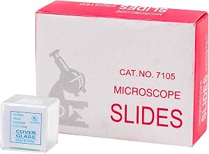 50 Pcs Pre Cleaned Microscope Slides,100 Pcs Pre Cleaned Microscope Cover Glasses,Microscope Slides and Cover Slips