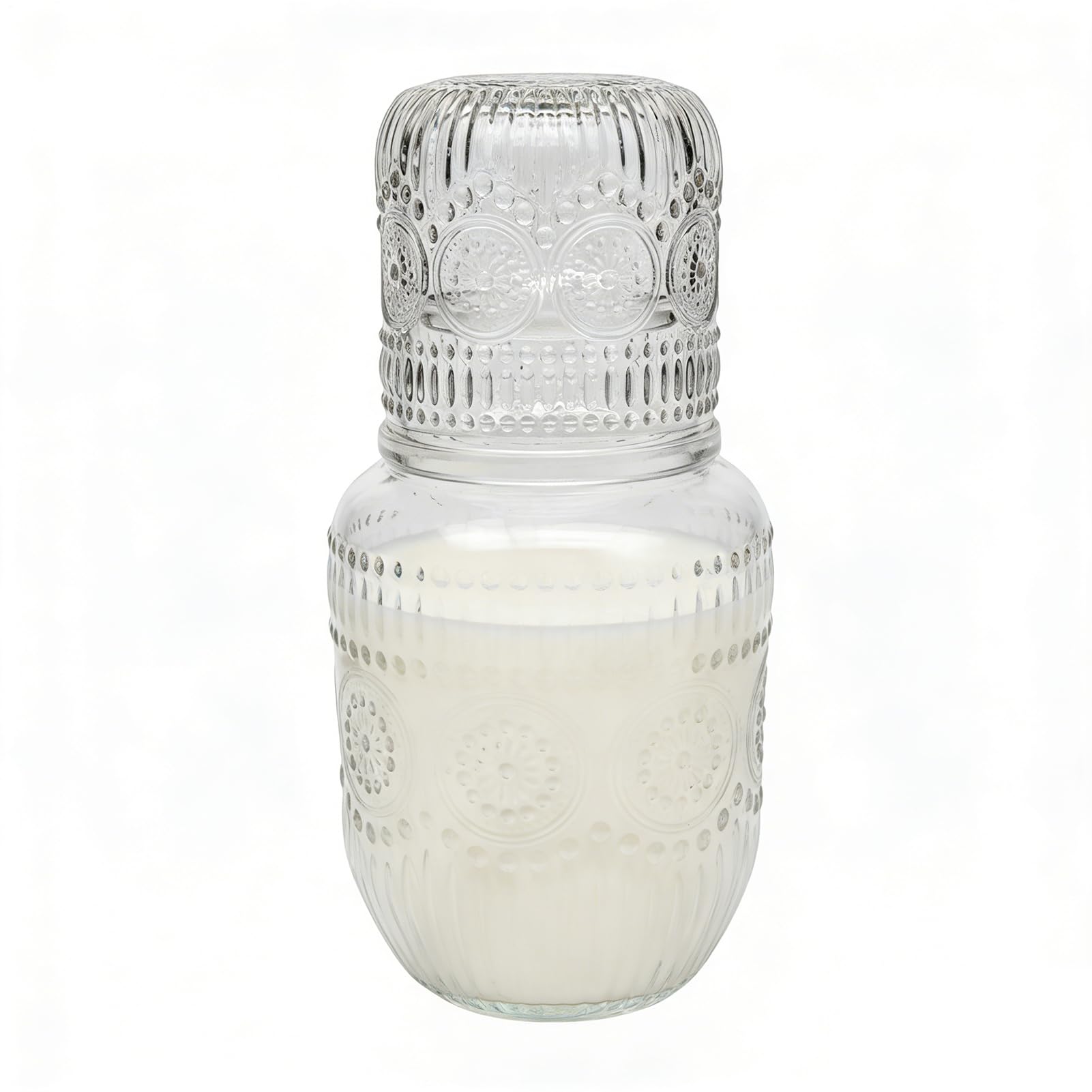 Jarra de agua para mesita de noche con diseño de copos de nieve ideal para dormitorio y salón