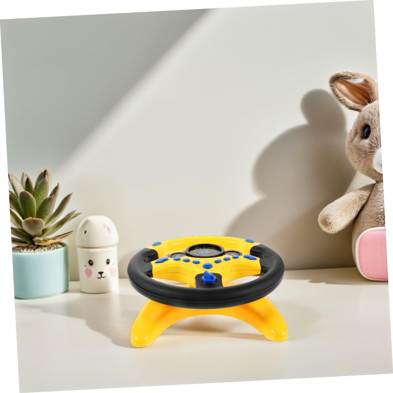 Toddmomy Volante Giocattolo Per Bambini Con Luci e Musica, Mini Volante Di Simulazione Guida Educativa Portatile Per Gioco Di Ruolo e Apprendimento Interattivo Famiglia